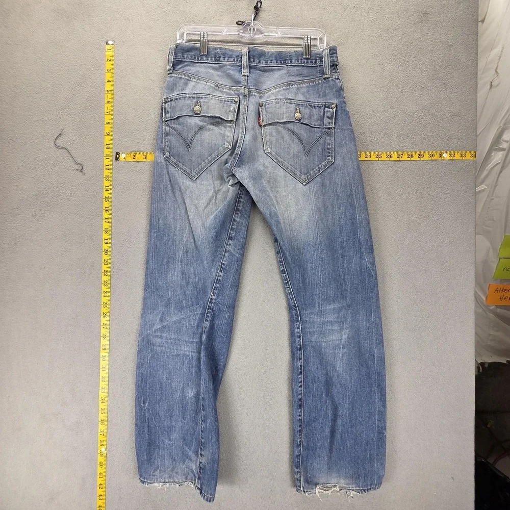 Vintage Levis Engineered Jeans Mens 30x32 Blue Twisted Flap Pockets Button Fly